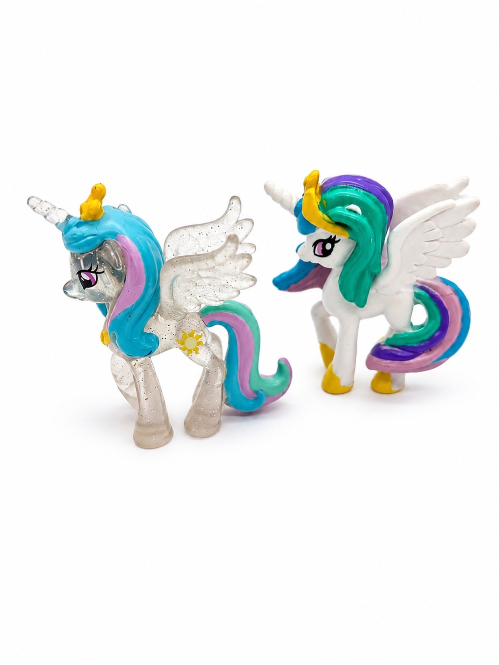 My Little Pony Princess Celestia Blind Bag Mini Figure Lot Glitter Hasbro G4 2pc